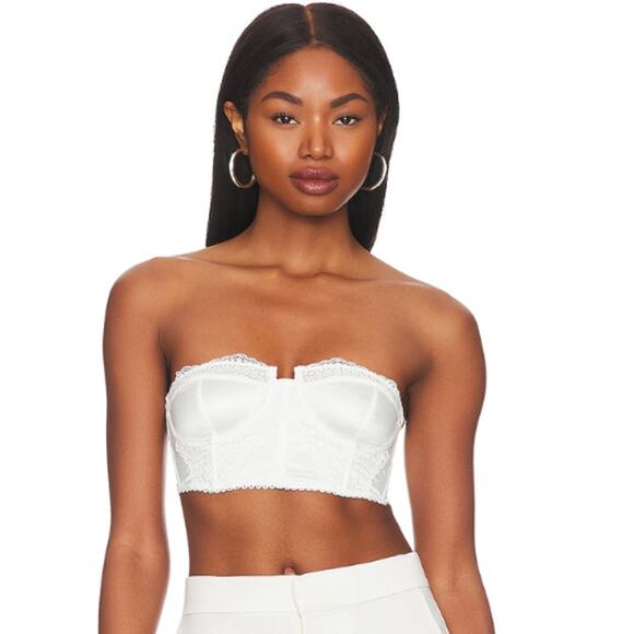 Free People Lots of Love Corset Top in Ivory NWT Size Small - Picture 1 of 4